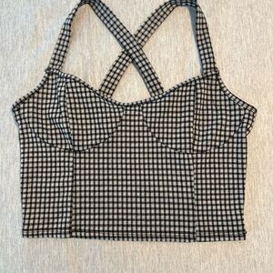 Black and White Checkered Crop Top
